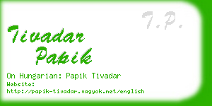 tivadar papik business card